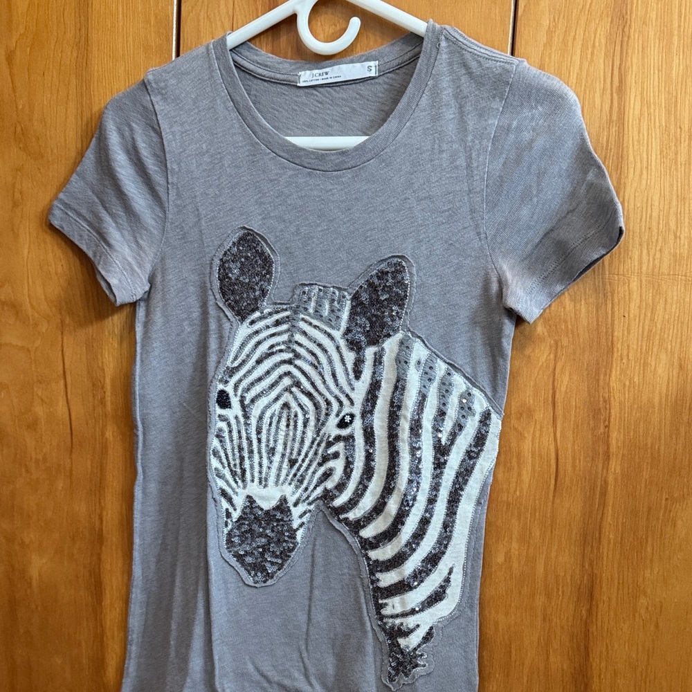 J. Crew Gray Zebra Women’s T-Shirt